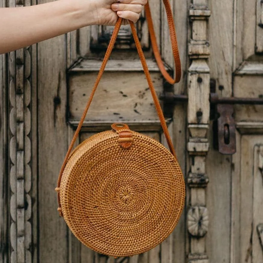 Circle Bohemian Rattan Shoulder Bag - Glova