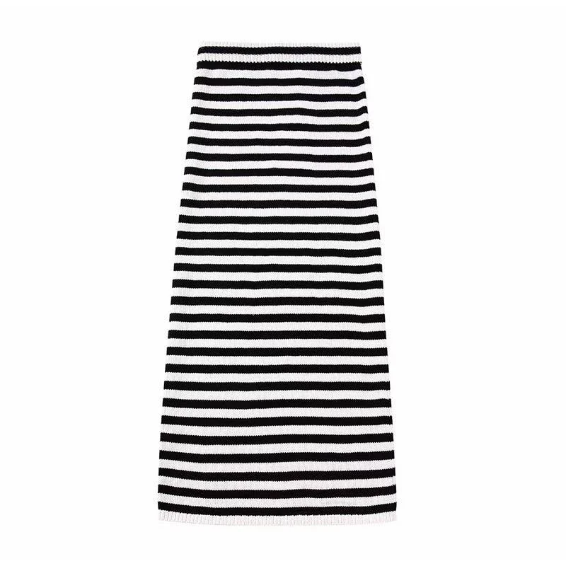 Clarissa Breton Stripe Knit Top and Skirt Set - Glova