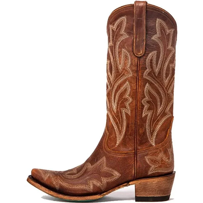 Classic High-Rise Western Cowboy Boots - Glova