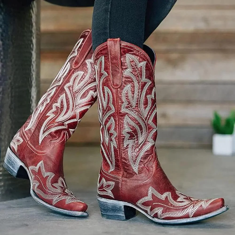 Classic High-Rise Western Cowboy Boots - Glova