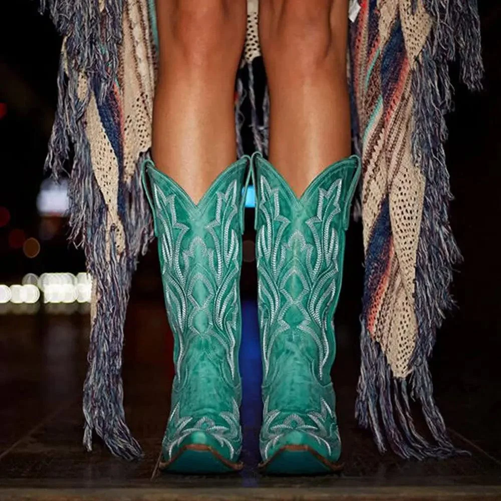 Classic High-Rise Western Cowboy Boots - Glova