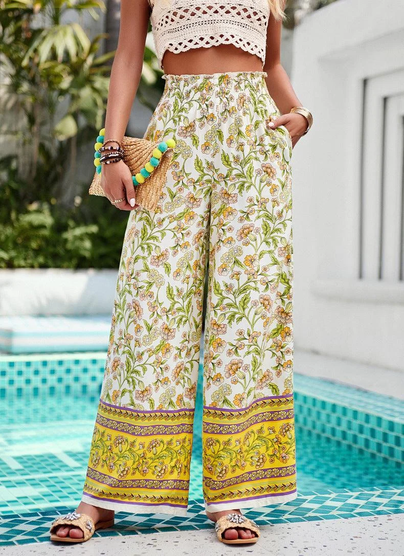 Claudette Floral Palazzo Pants - Glova