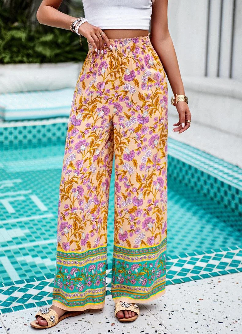 Claudette Floral Palazzo Pants - Glova