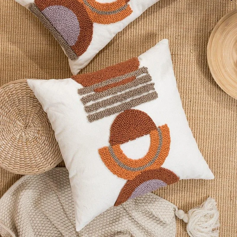 Coffee Boho Tufted Pillow Cover - Glova