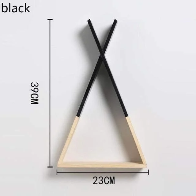 Color Dipped Wooden Triangle Wall Shelf - Glova