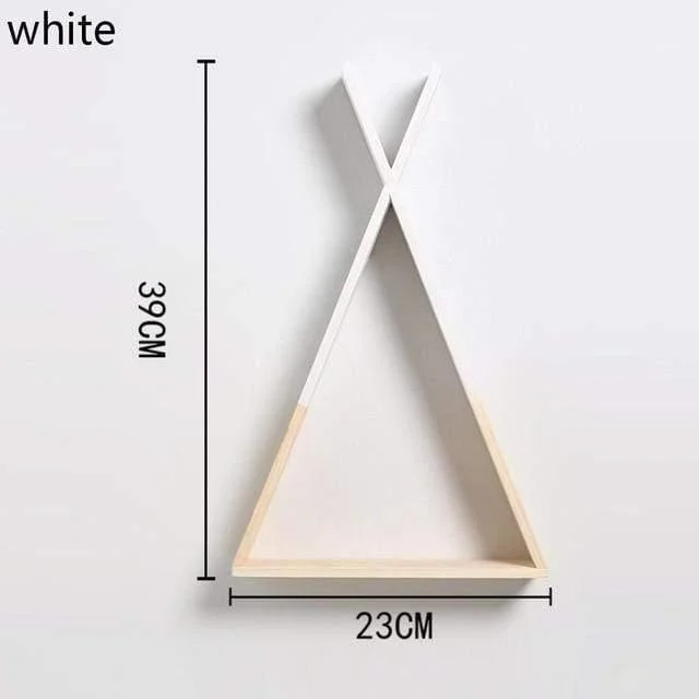 Color Dipped Wooden Triangle Wall Shelf - Glova