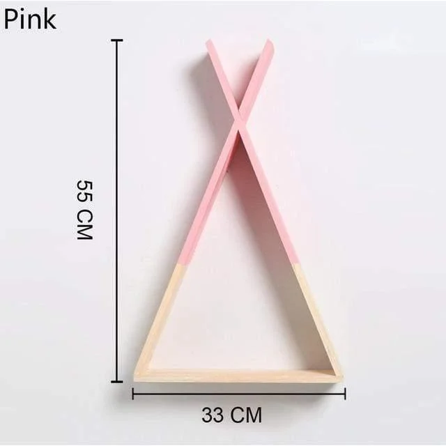 Color Dipped Wooden Triangle Wall Shelf - Glova