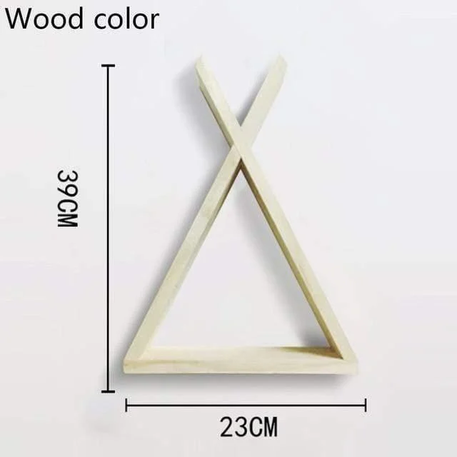 Color Dipped Wooden Triangle Wall Shelf - Glova