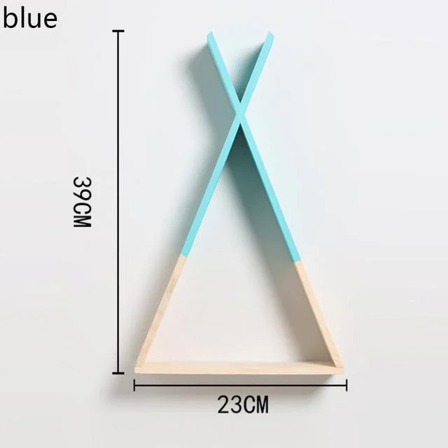 Color Dipped Wooden Triangle Wall Shelf - Glova