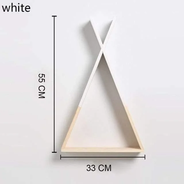 Color Dipped Wooden Triangle Wall Shelf - Glova