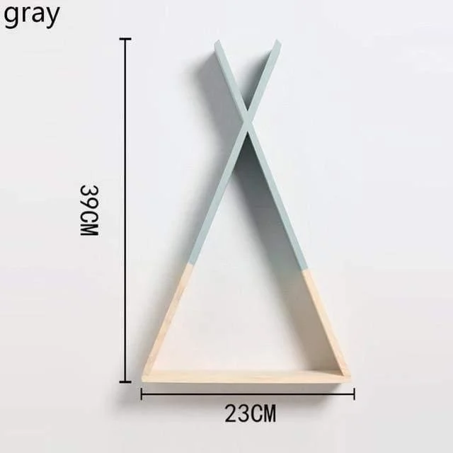 Color Dipped Wooden Triangle Wall Shelf - Glova