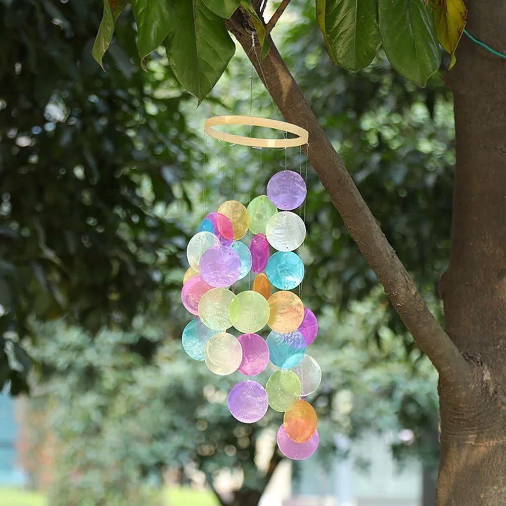 Colorful Capiz Shells Wind Chimes - Glova