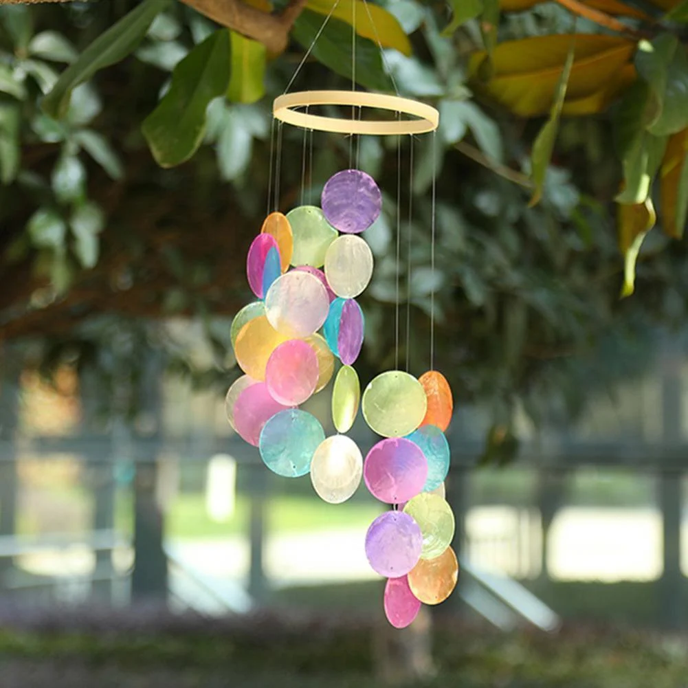 Colorful Capiz Shells Wind Chimes - Glova