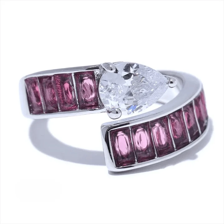 Colorful Cubic Zirconia Wrap Ring - Glova