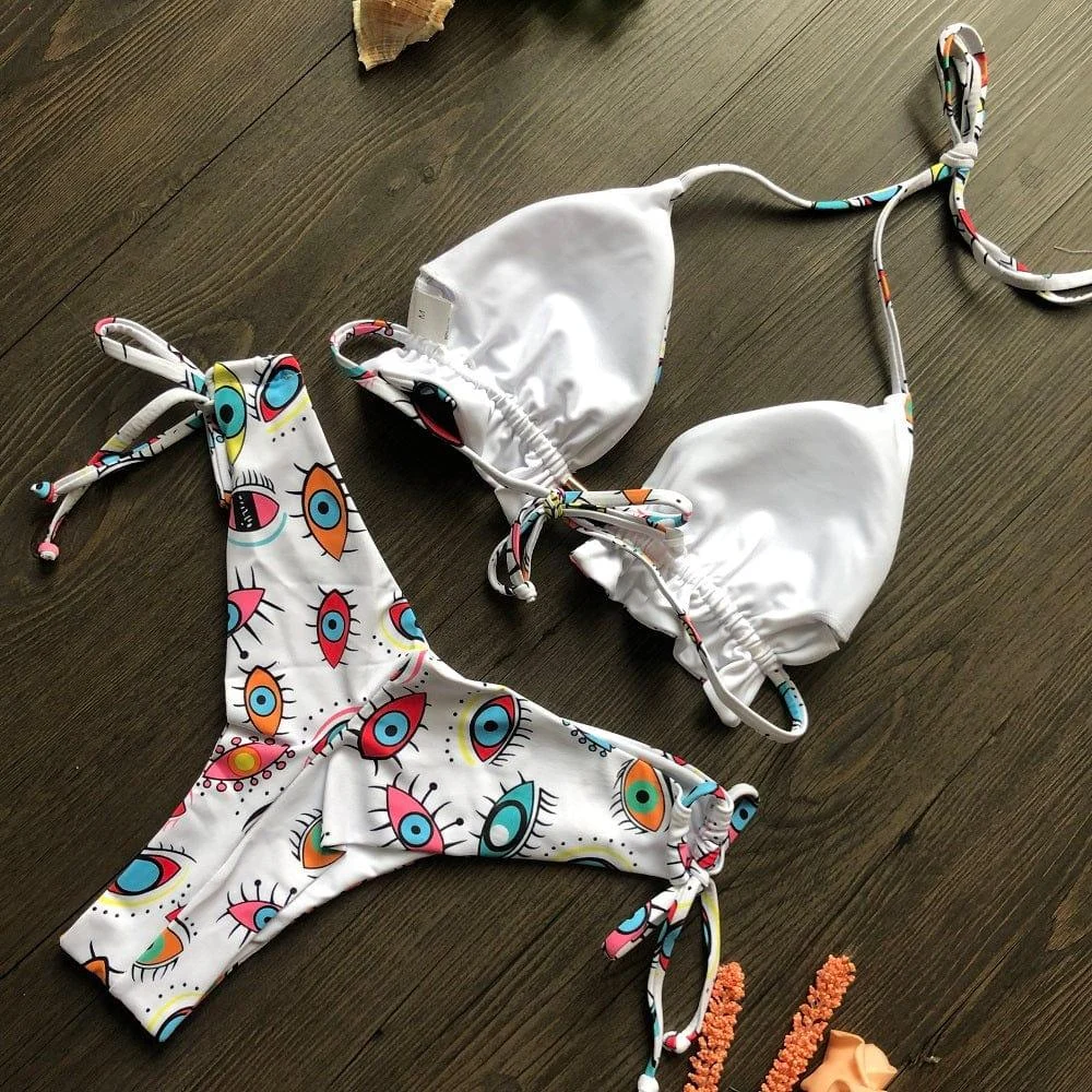 Colorful Evil Eye Bikini Set - Glova