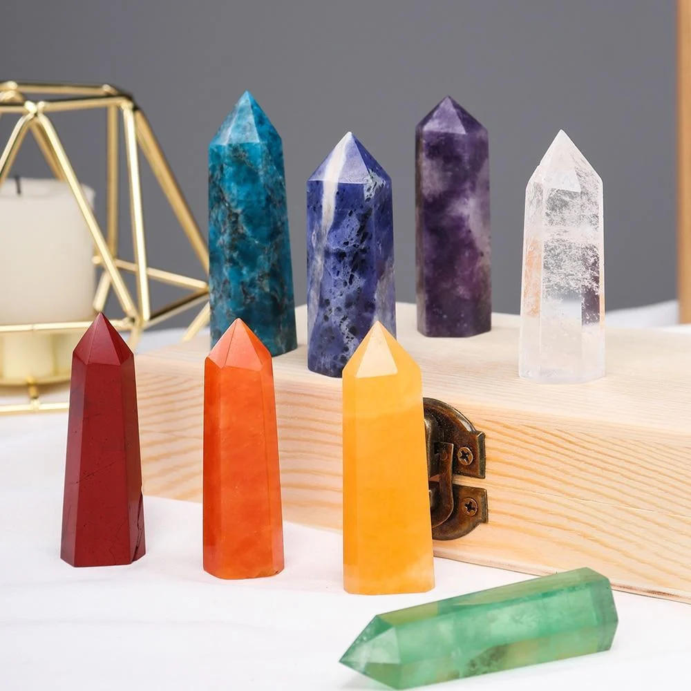 Colorful Natural Crystal Wands Gift Box 8pcs - Glova