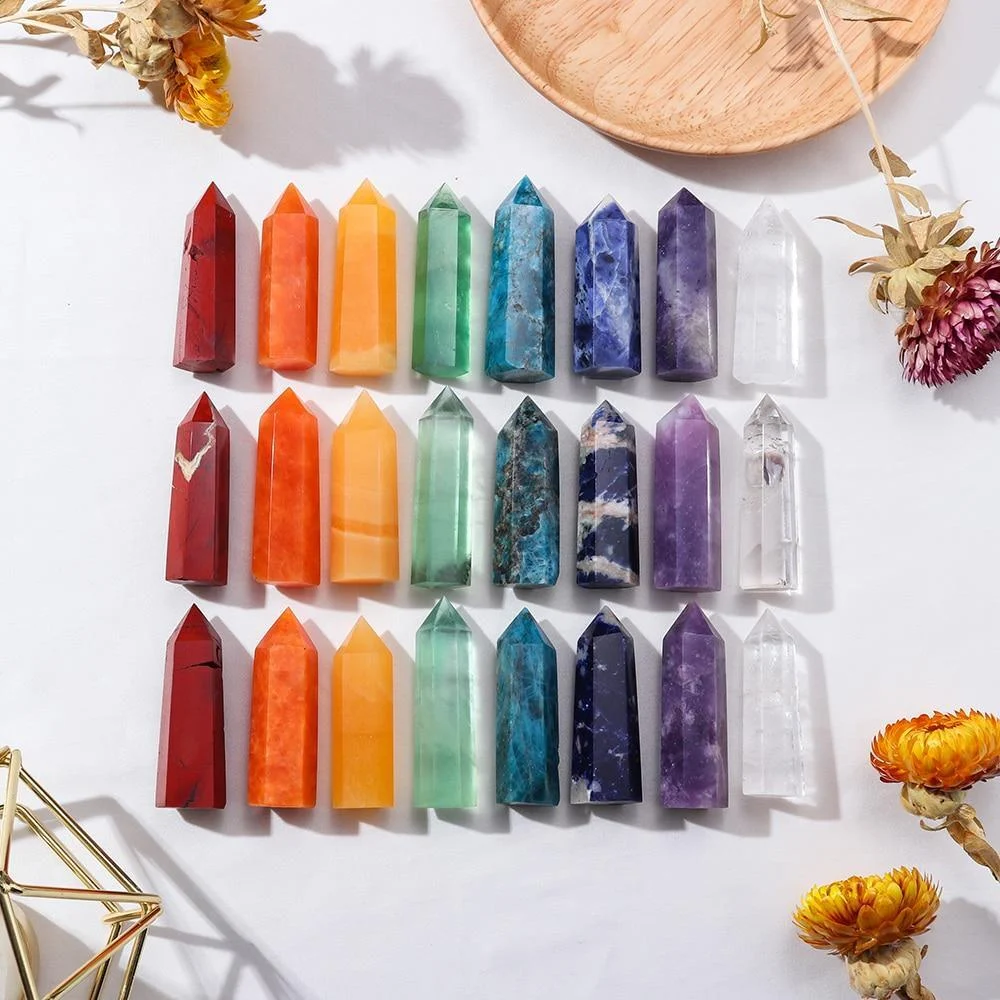 Colorful Natural Crystal Wands Gift Box 8pcs - Glova