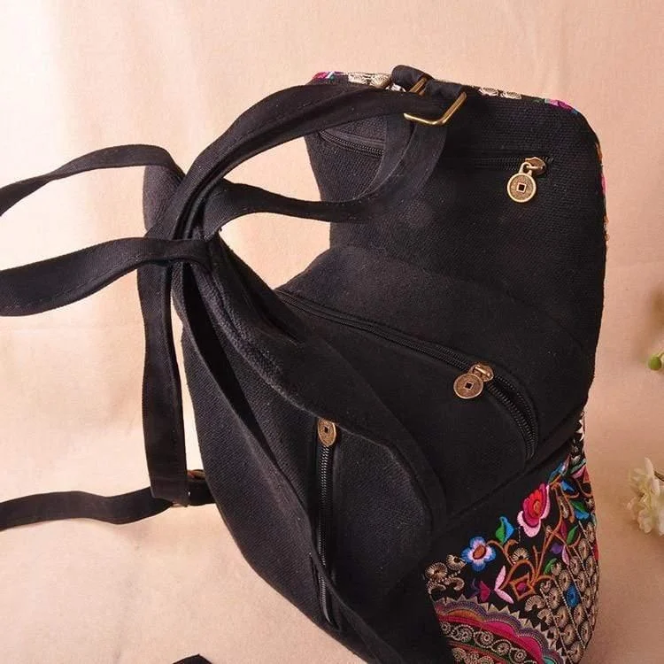 Colorful Traditional Style Embroidered Backpack - Glova