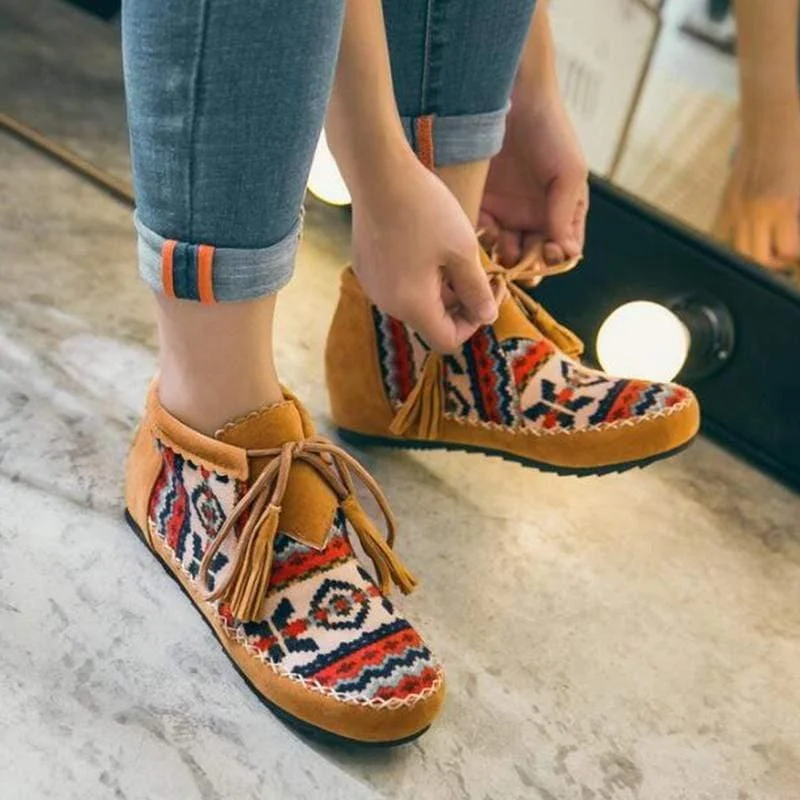 Colorful Vintage Ankle Boots - Glova