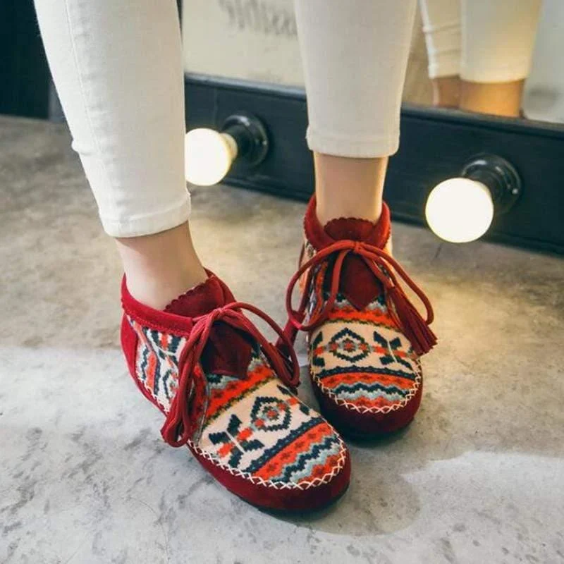 Colorful Vintage Ankle Boots - Glova