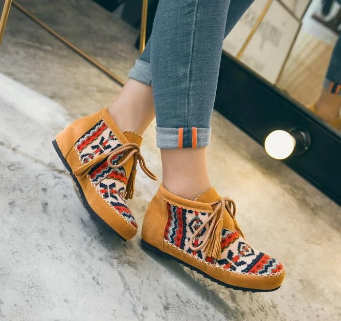 Colorful Vintage Ankle Boots - Glova