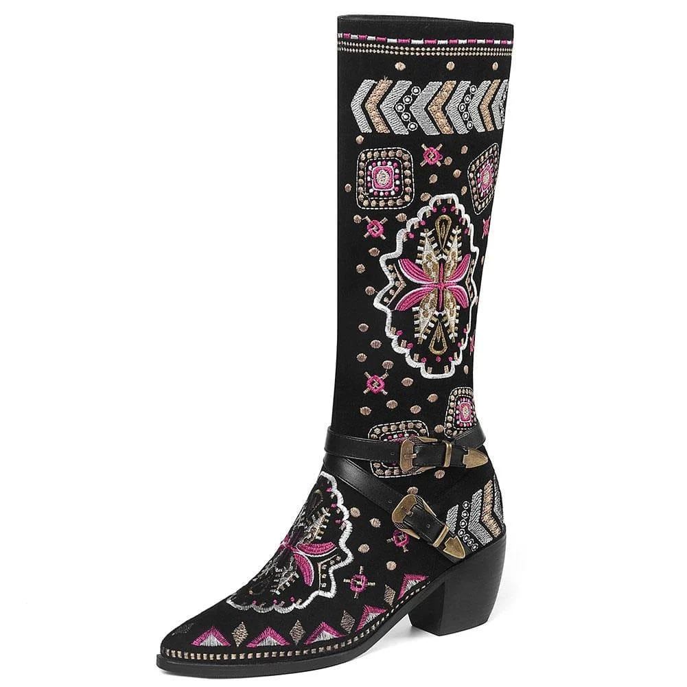 Cori Embroidery Western Boots - Glova