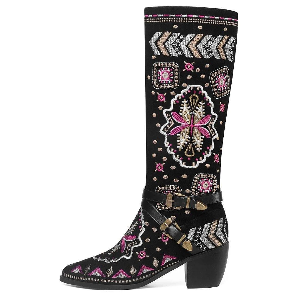 Cori Embroidery Western Boots - Glova