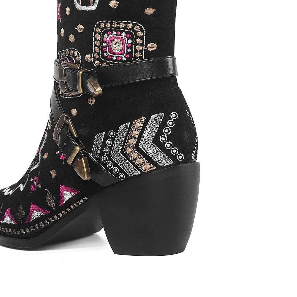 Cori Embroidery Western Boots - Glova