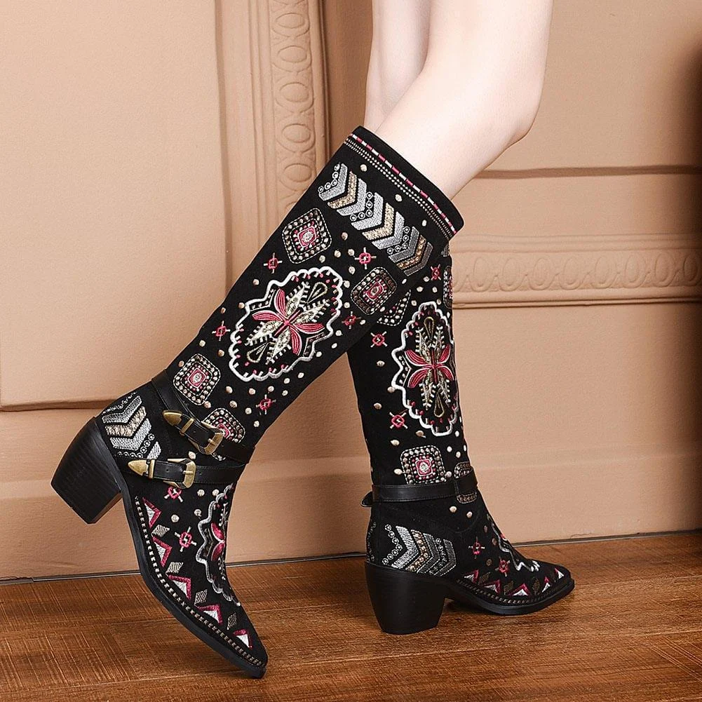 Cori Embroidery Western Boots - Glova