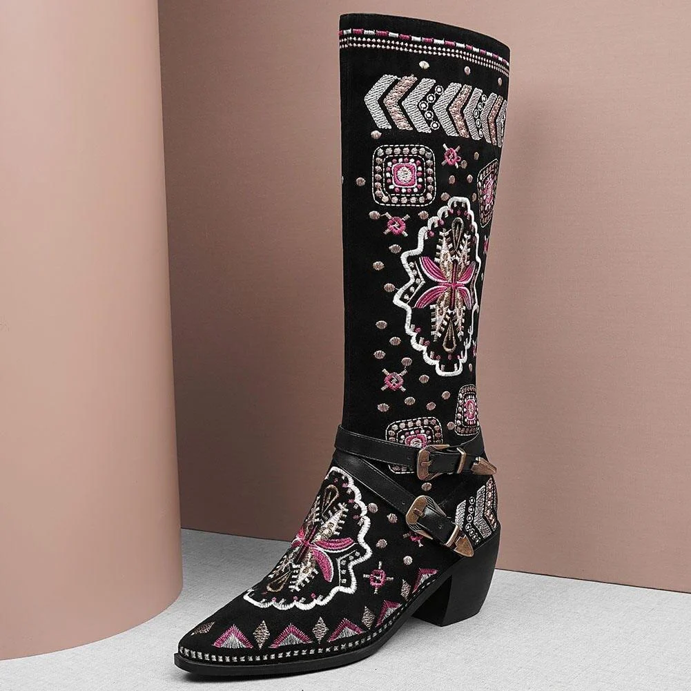 Cori Embroidery Western Boots - Glova