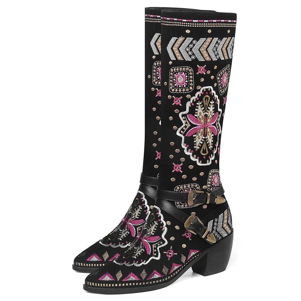 Cori Embroidery Western Boots - Glova