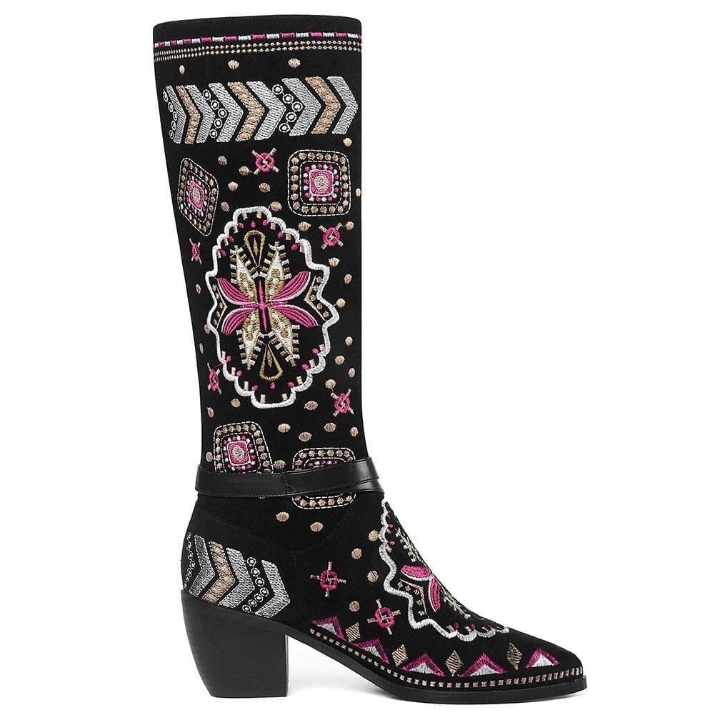 Cori Embroidery Western Boots - Glova