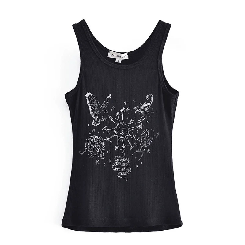 Cosmic Animals Ribbed Tank Top - Glova