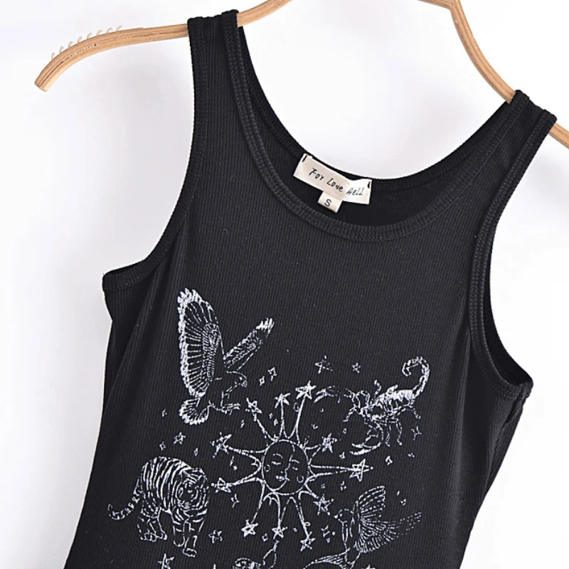 Cosmic Animals Ribbed Tank Top - Glova