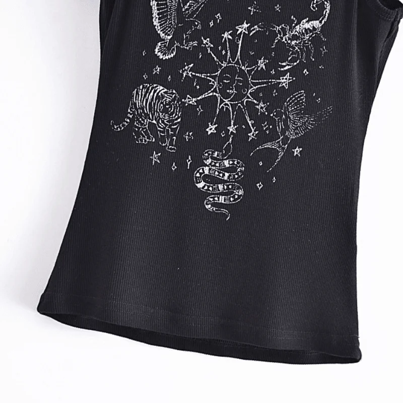 Cosmic Animals Ribbed Tank Top - Glova