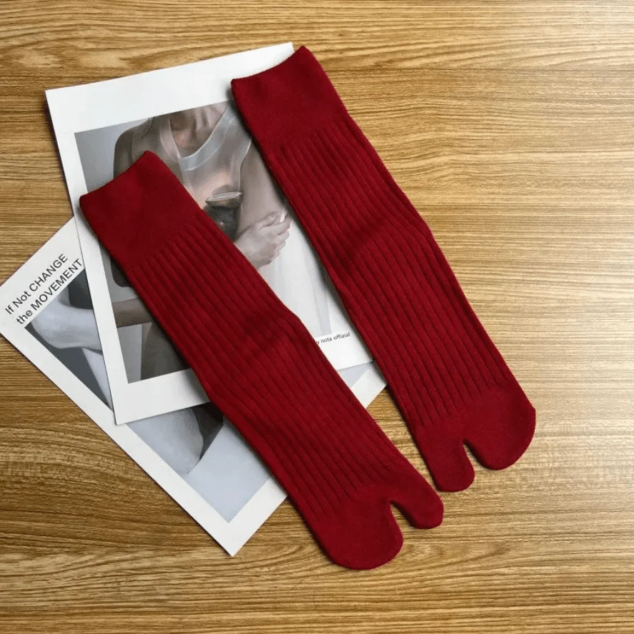 Cotton Split Toe Ribbed Socks - Glova