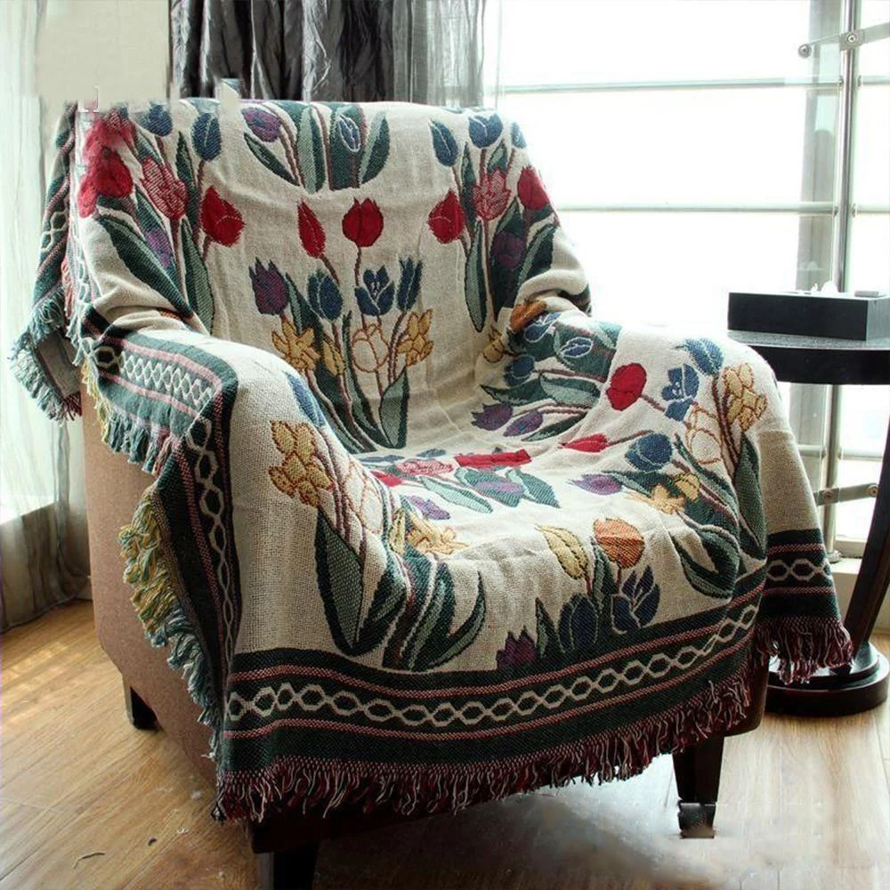 Country Style Floral Throw - Glova