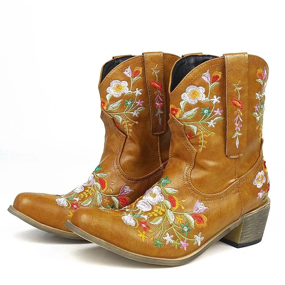 Cowgirl Embroidery Boots - Glova