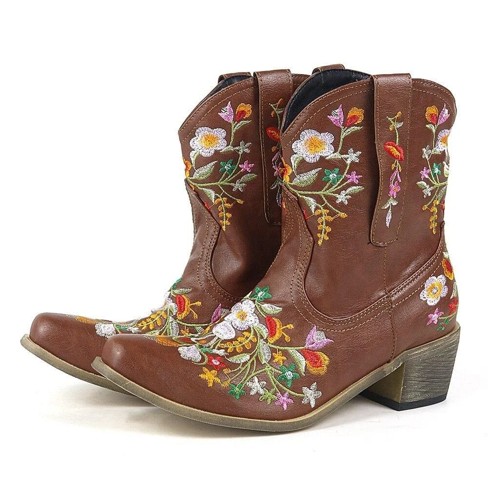 Cowgirl Embroidery Boots - Glova