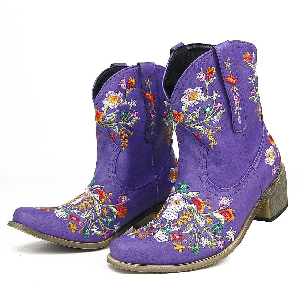 Cowgirl Embroidery Boots - Glova