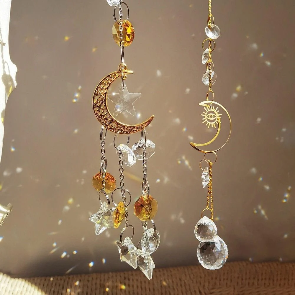 Crescent Moon Crystal Suncatcher - Glova