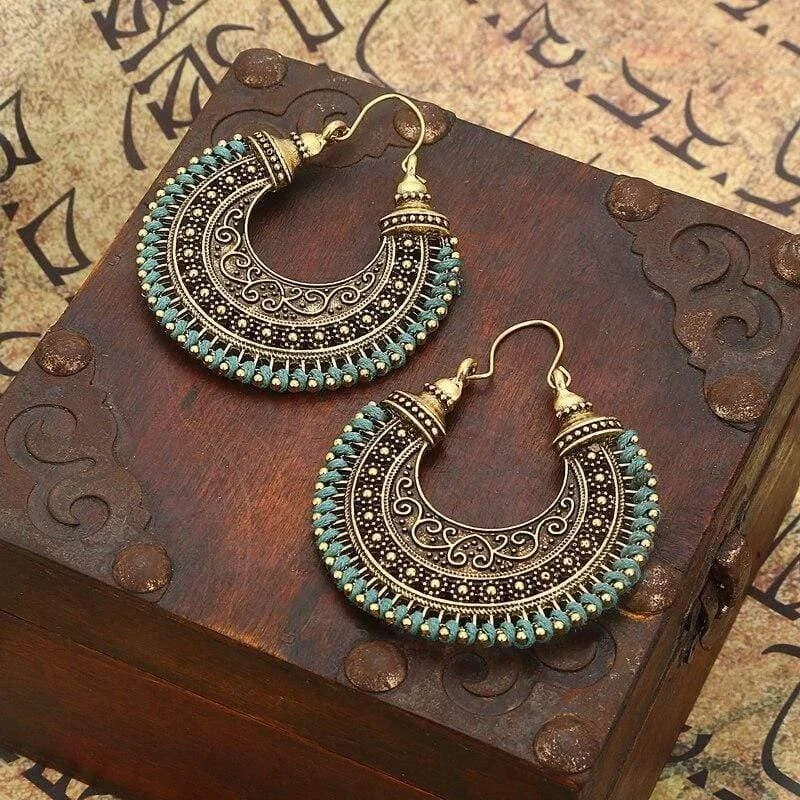 Crescent Moon Drop Earrings - Glova