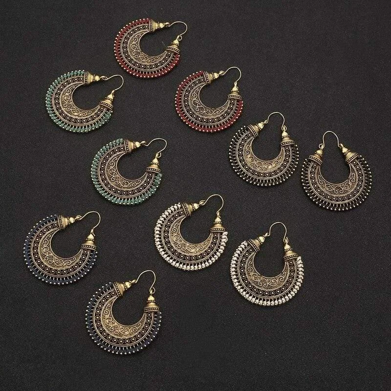 Crescent Moon Drop Earrings - Glova