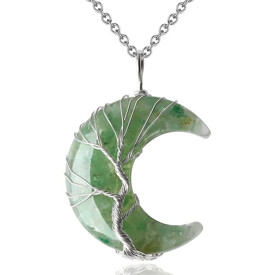 Crescent Moon Quartz Crystal Necklace - Glova