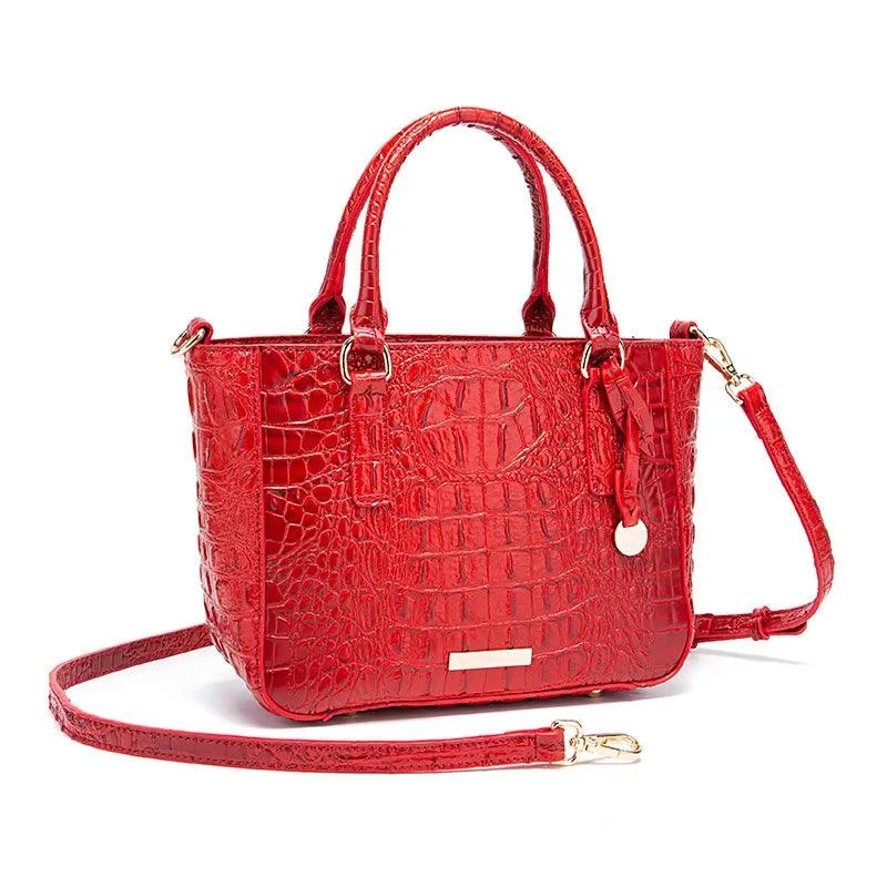 Crocodile Pattern Crossbody PU Leather Shoulder Bag - Glova