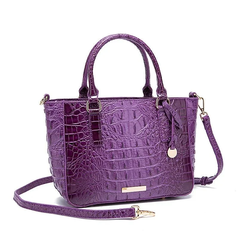 Crocodile Pattern Crossbody PU Leather Shoulder Bag - Glova