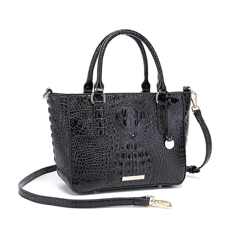 Crocodile Pattern Crossbody PU Leather Shoulder Bag - Glova