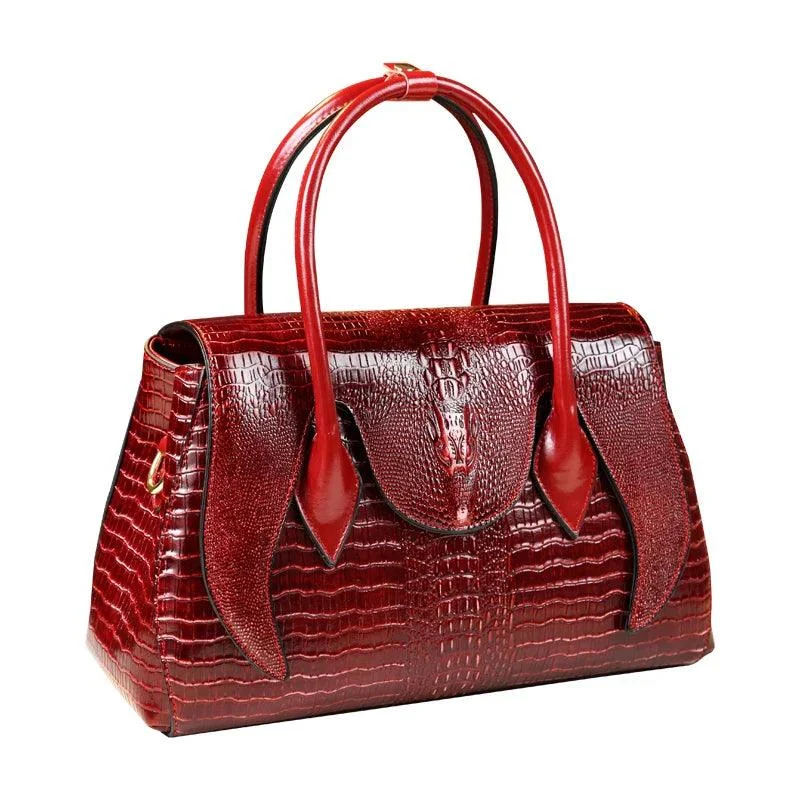 Crocodile Pattern Leather Crossbody Multi-layer Shoulder Bags - Glova