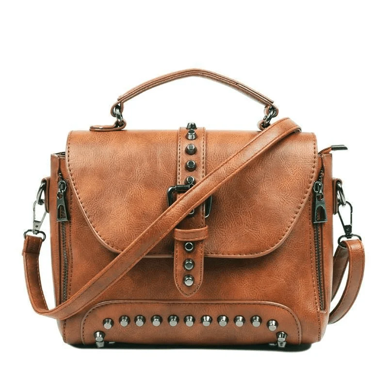 Crossbody Vintage Leather Rivet Shoulder Bag (6 Styles) - Glova