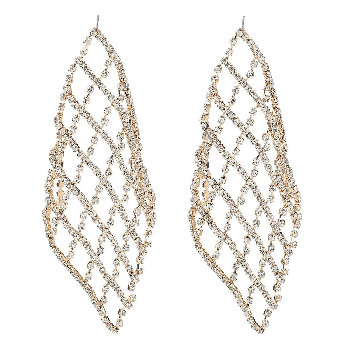 Crystal Chainmail Earrings - Gold or Silver - Glova